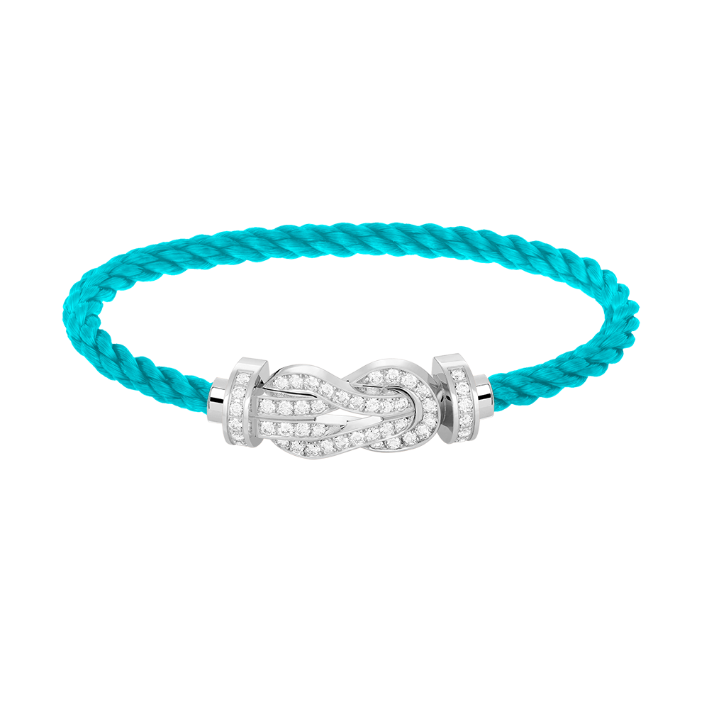 Pomuse Chance Armband mit großer 8-stelliger Schnalle und Diamanten, Silber