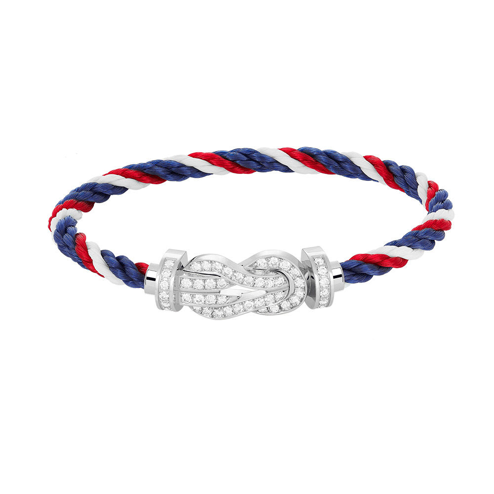 Pomuse Chance Armband mit großer 8-stelliger Schnalle und Diamanten, Silber