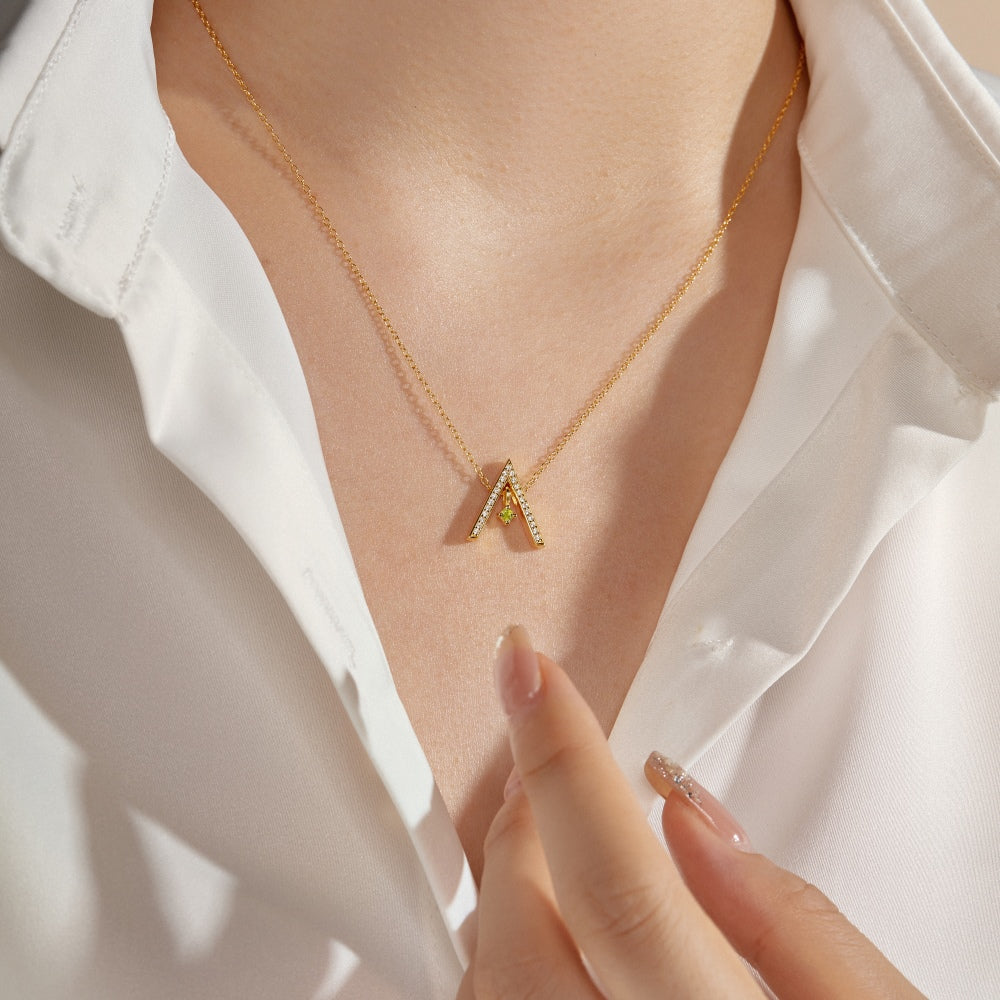 Pomuse Sparkling "A" Shape Necklace