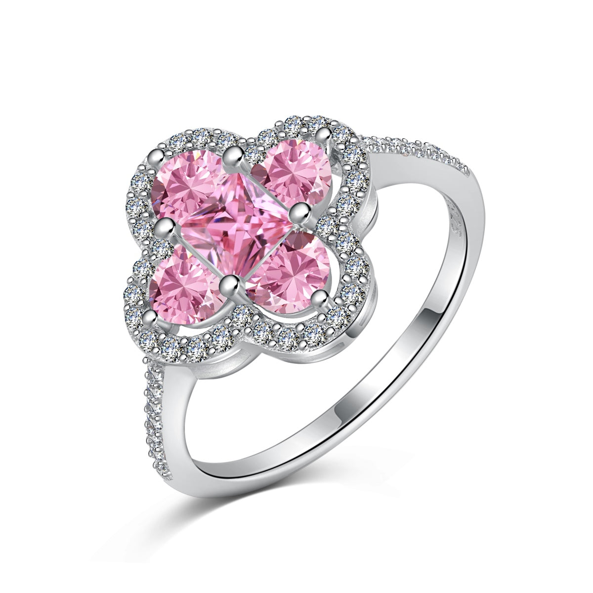 Pomuse Luxurious Eternity Flower Shape Banquet Ring