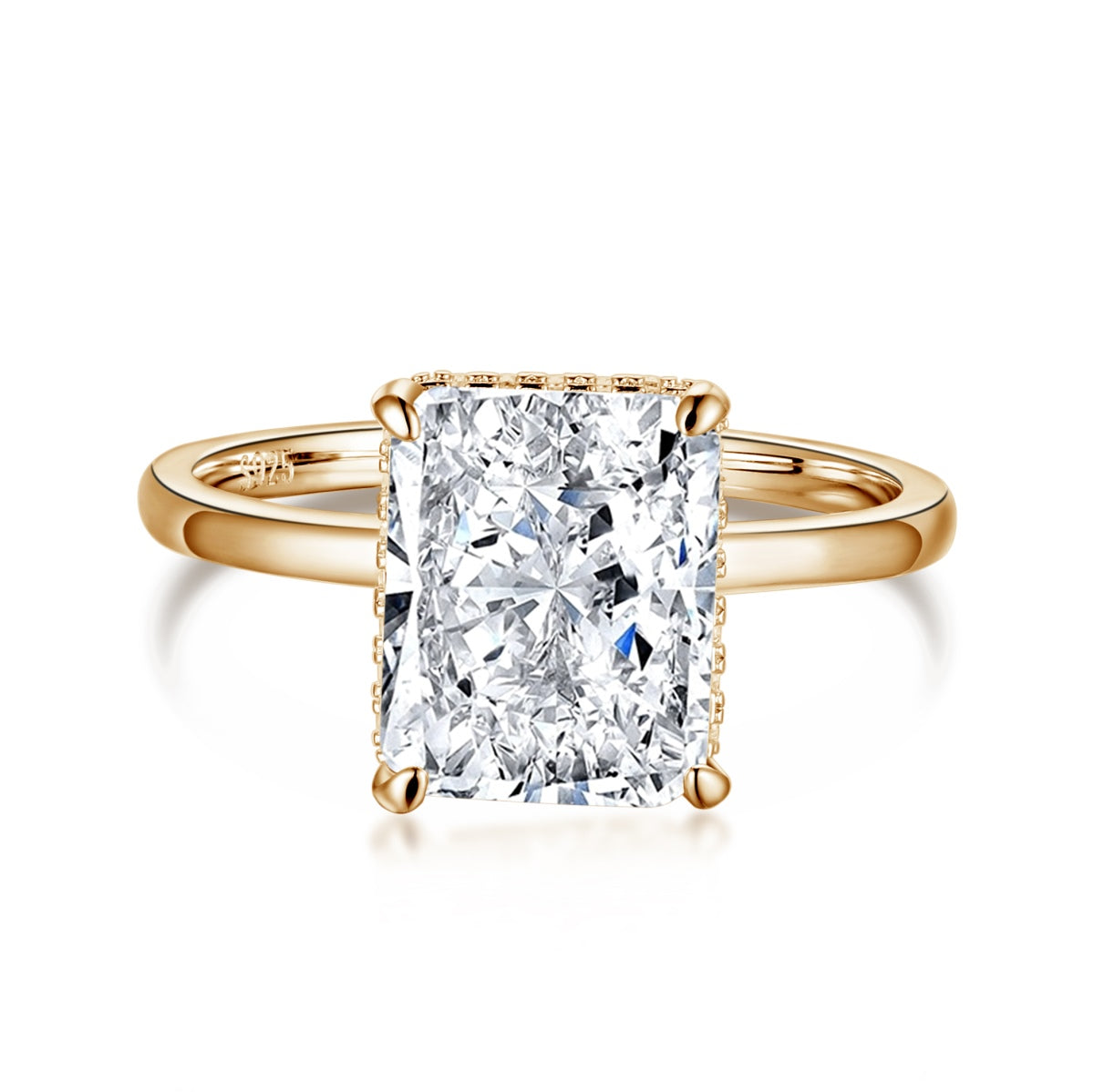 Pomuse 4.0 Carat Ornate Enchanting Radiand Cut Banquet Ring