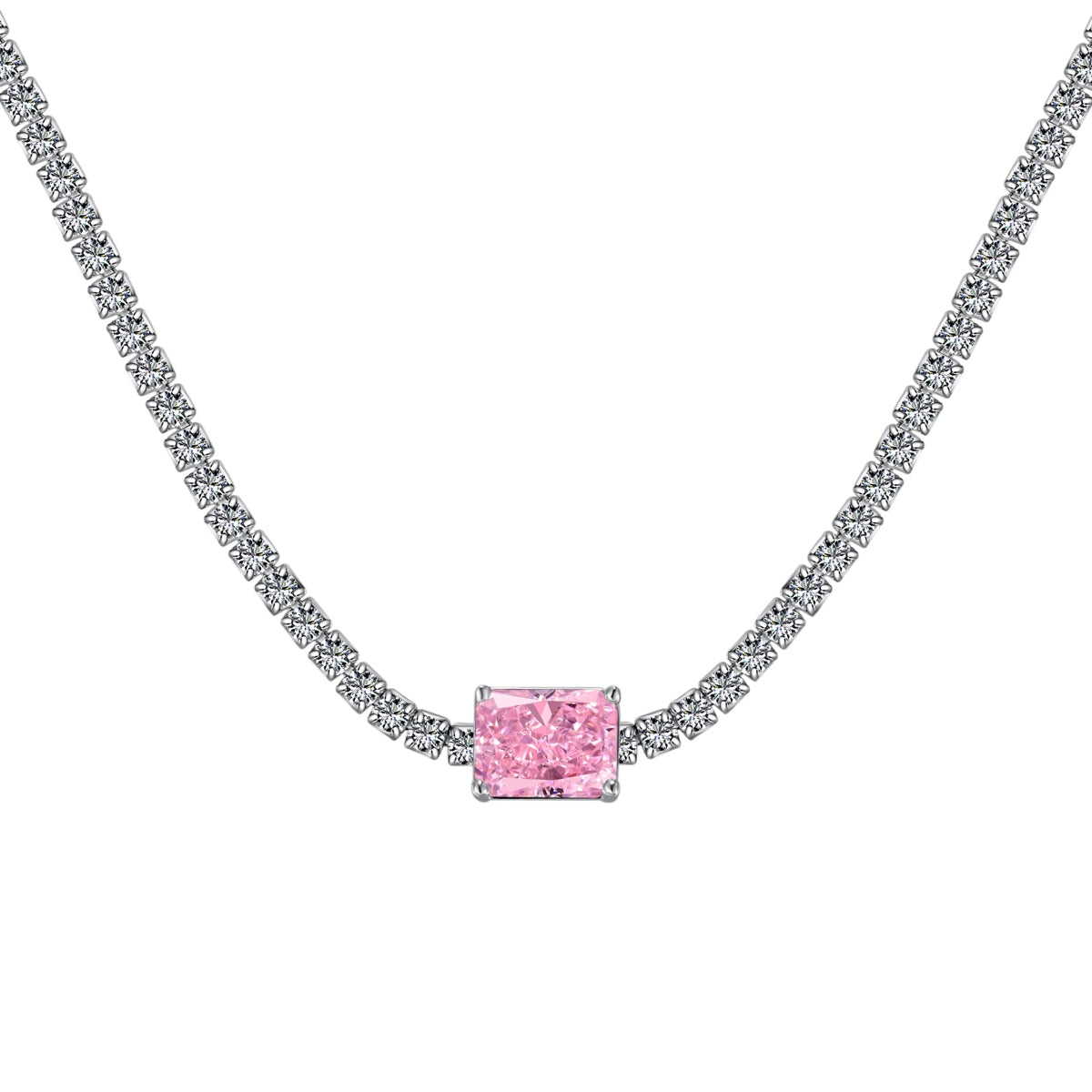 Pomuse 2.0 carat Ornate Emerald Cut Necklace
