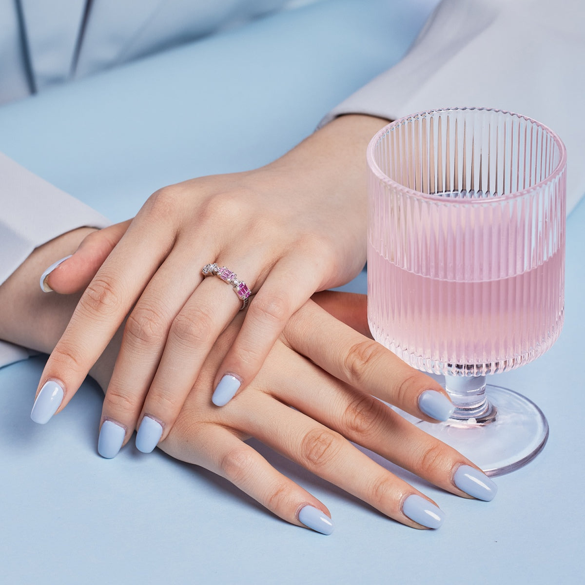 Pomuse Unique Colorful Emerald Cut Party Ring