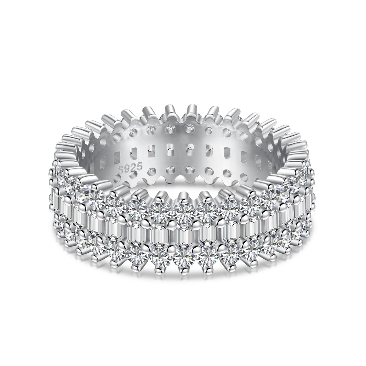 Pomuse Ornate Colorful Radiant Cut Daily Ring