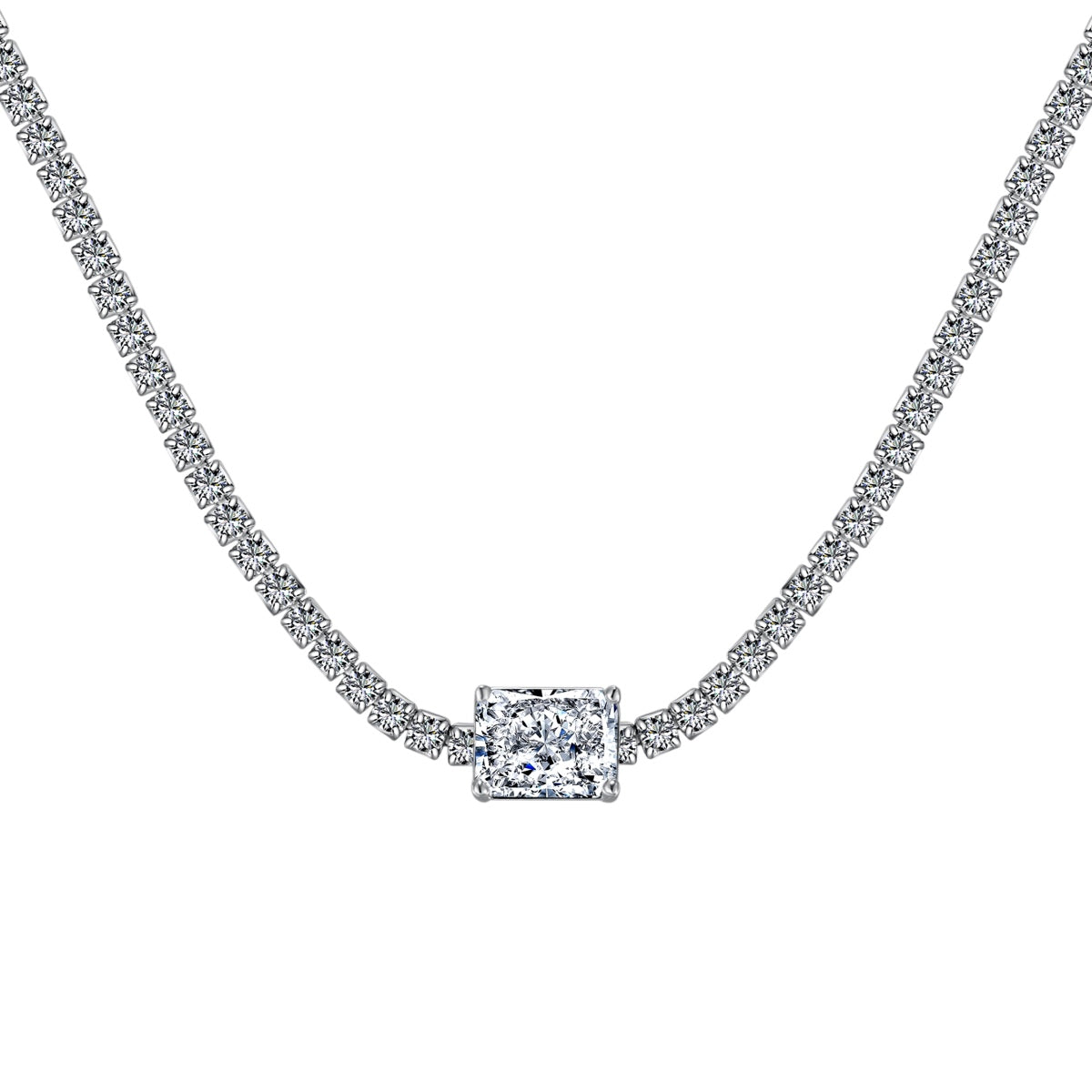 Pomuse 2.0 carat Ornate Emerald Cut Necklace