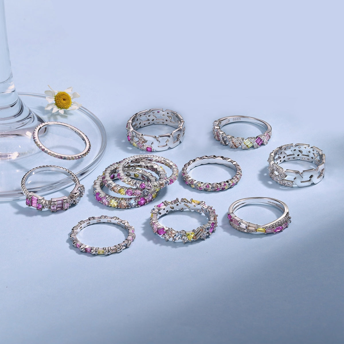 Pomuse Radiant Sparkling Round Cut Daily Ring