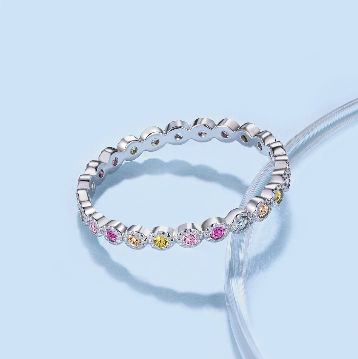 Pomuse Radiant Sparkling Round Cut Daily Ring