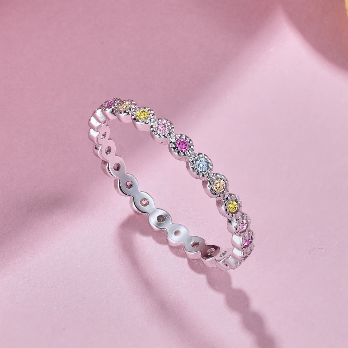 Pomuse Radiant Sparkling Round Cut Daily Ring