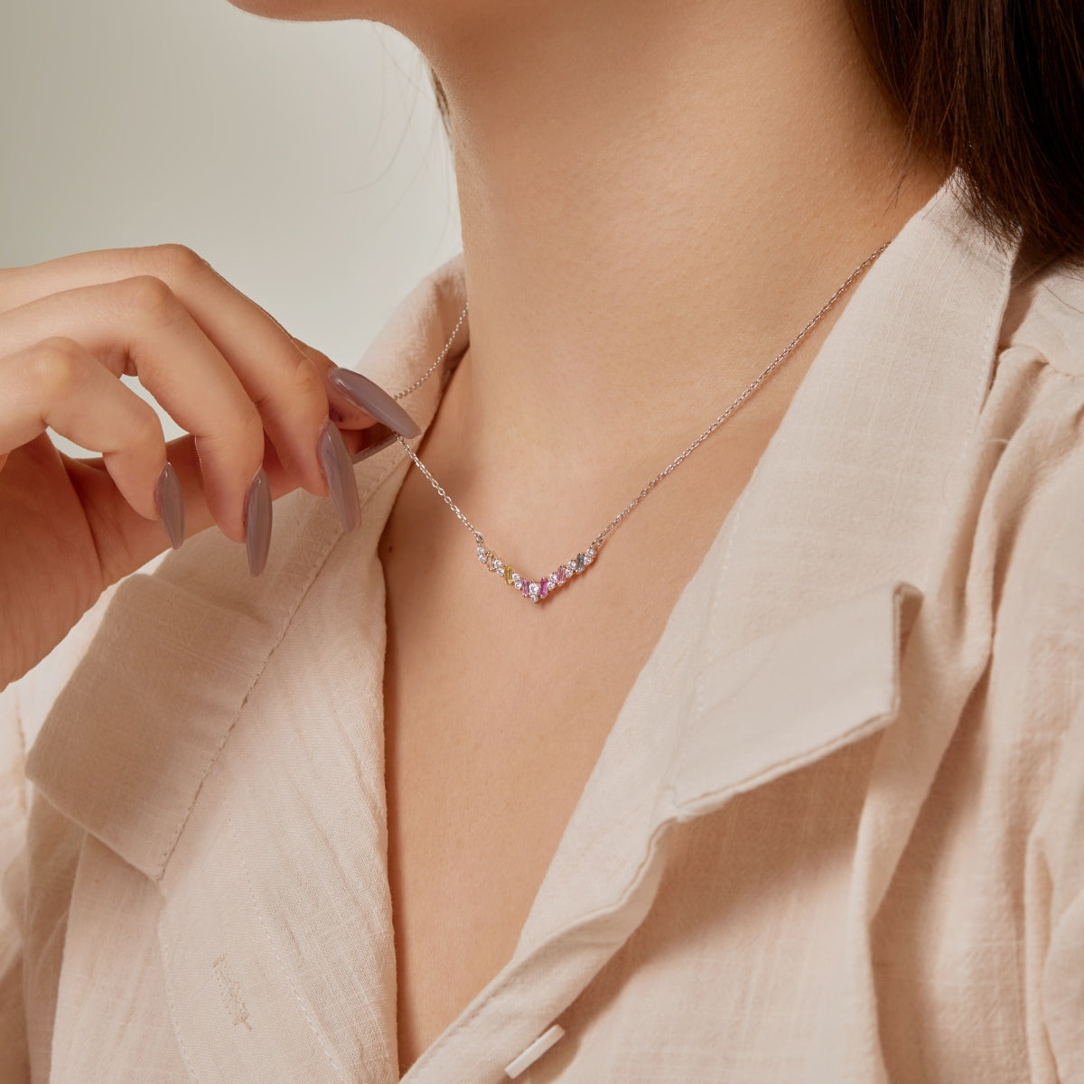 Pomuse Dazzling Rainbow Necklace