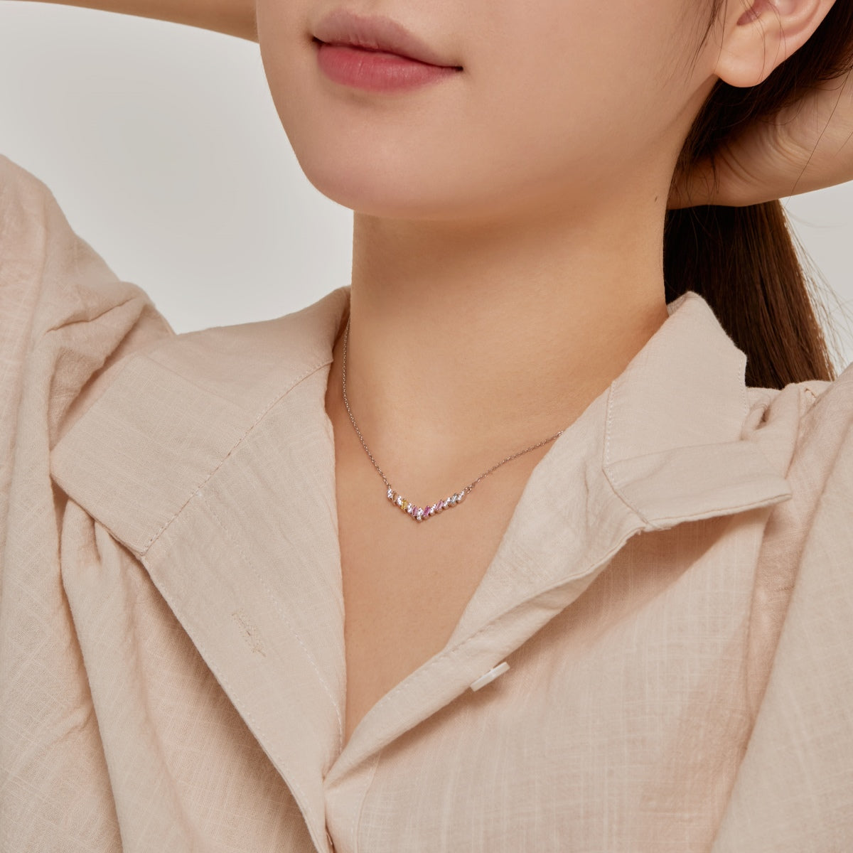 Pomuse Dazzling Rainbow Necklace