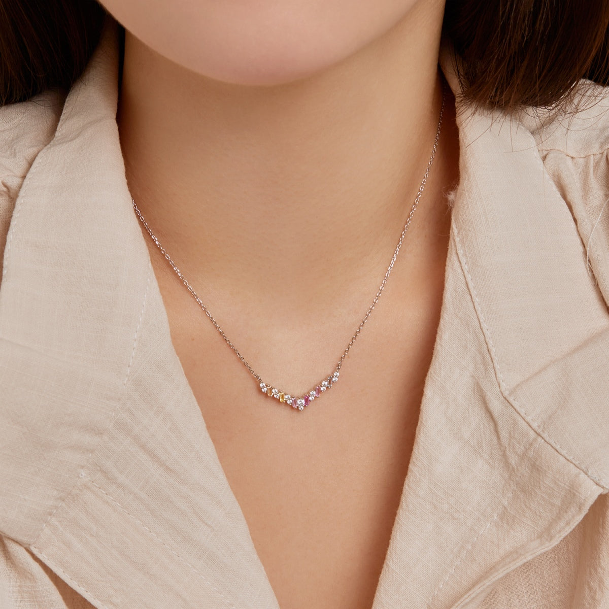 Pomuse Dazzling Rainbow Necklace