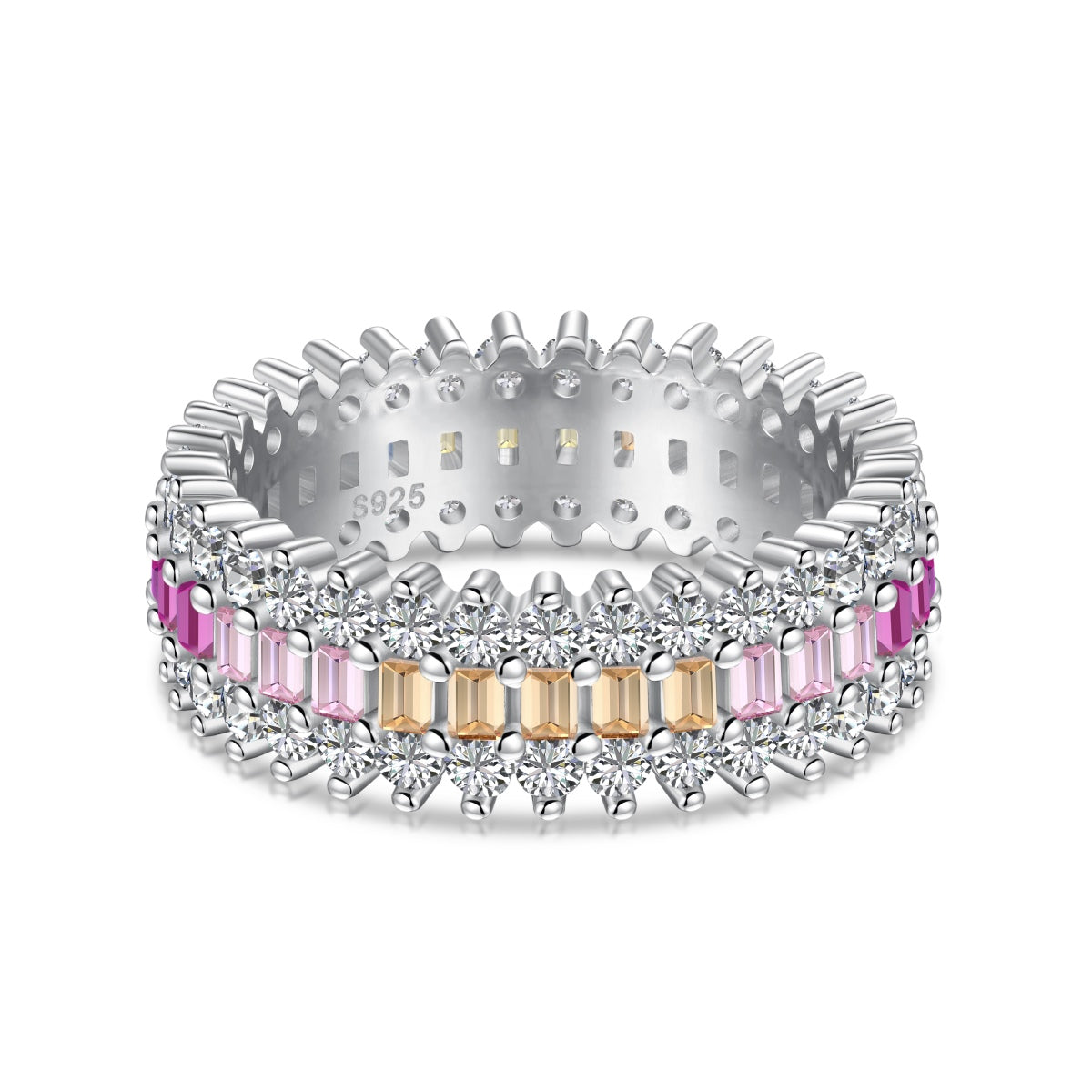 Pomuse Ornate Colorful Radiant Cut Daily Ring