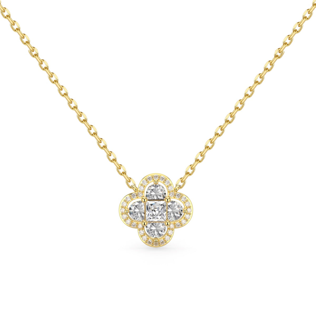 Pomuse Spliced Lucky Four-Leaf Clover Versatile Necklace