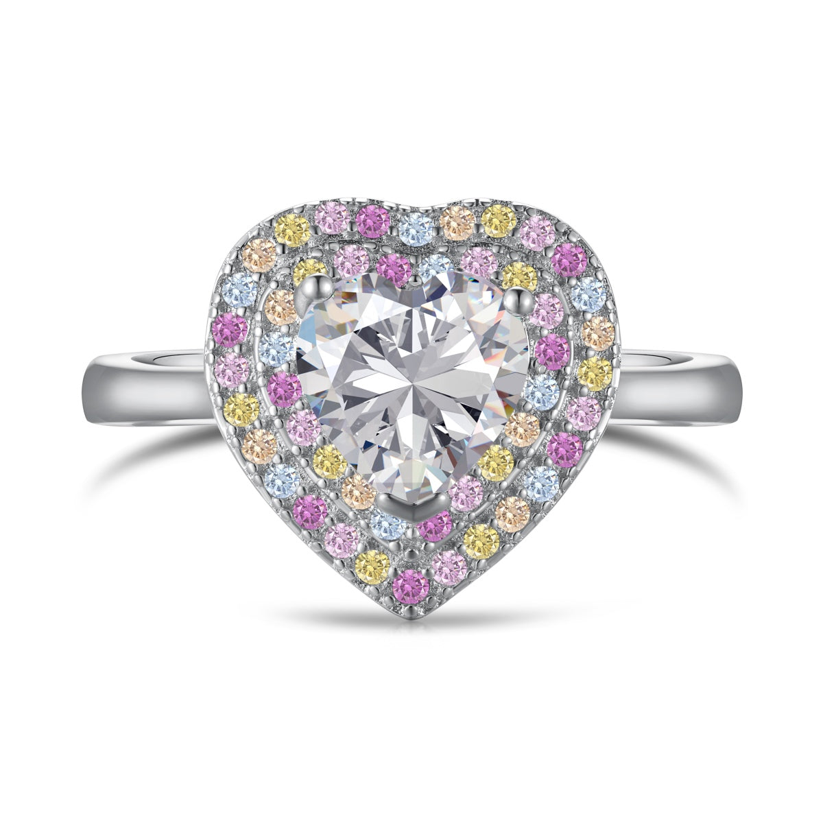 Pomuse Delicate Ebullient Heart Shape Wedding Ring