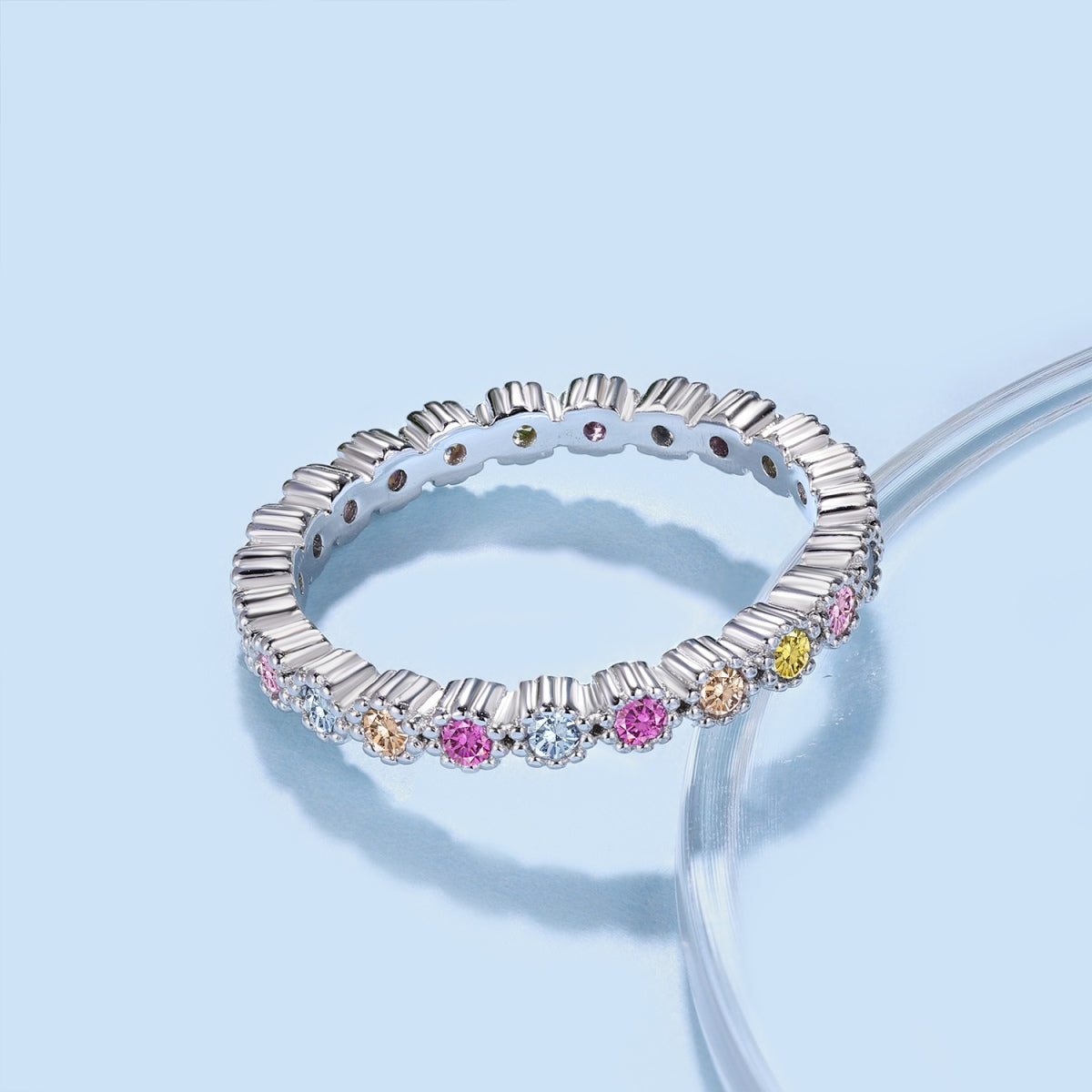Pomuse Unique Scintillating Round Cut Daily Ring