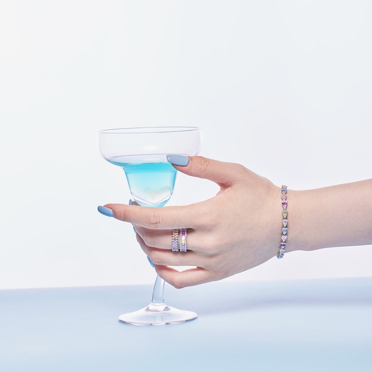 Pomuse Dainty Kaleidoscopic Emerald Cut Daily Ring