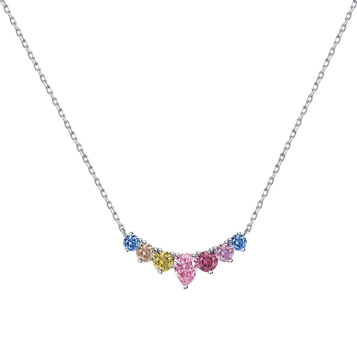 Pomuse Dainty Colorful Heart Necklace