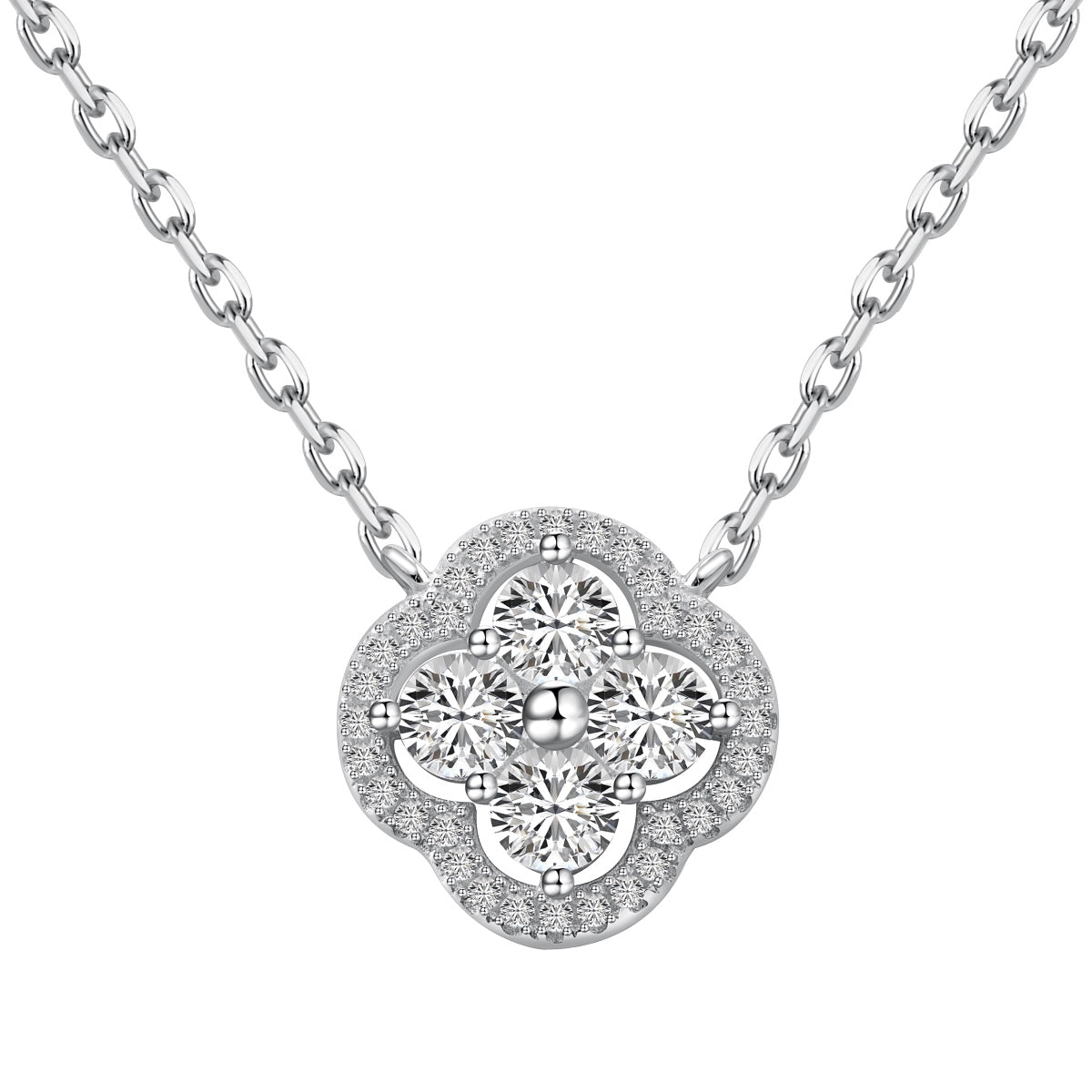 Pomuse – Exquisite Halskette mit vierblättrigem Kleeblatt-Blumendesign