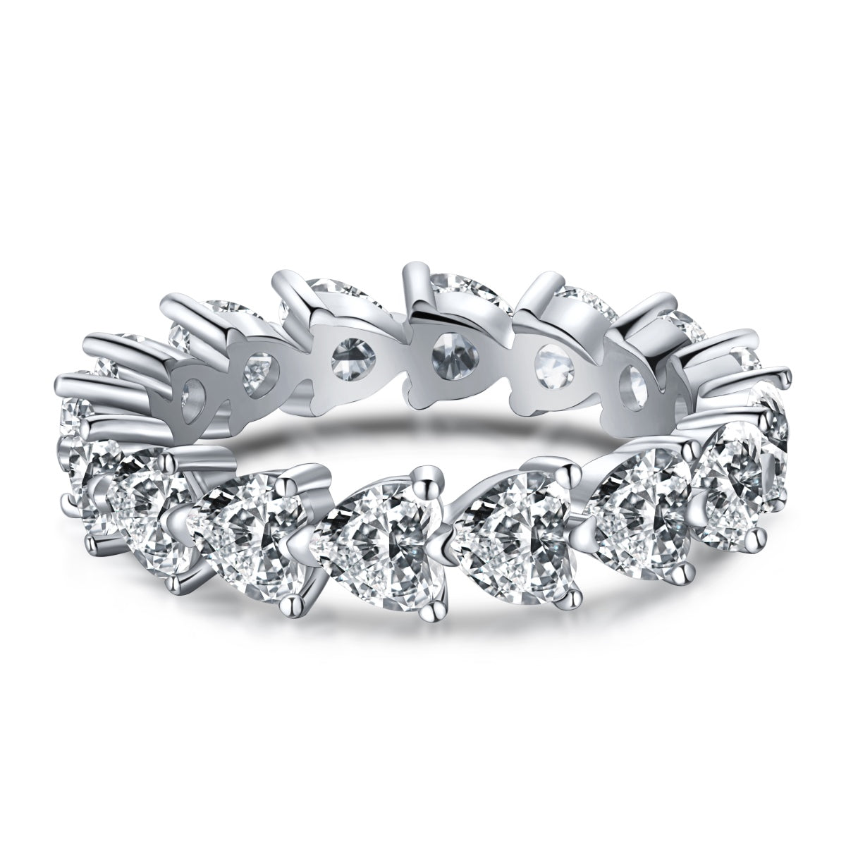 Pomuse 0.25 Carat Radiant Romance Heart Cut Lover Ring