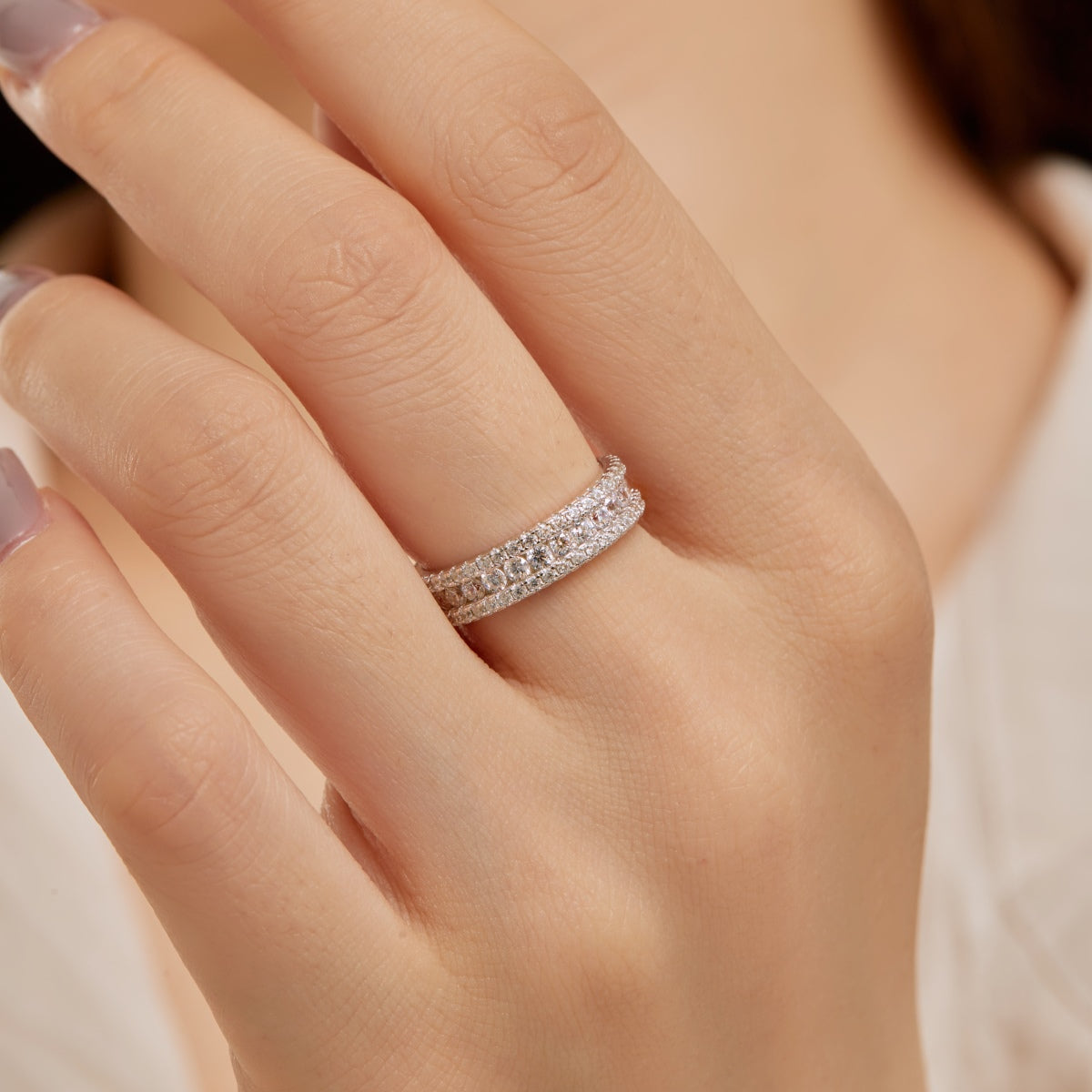 Pomuse Delicate Colorful Round Cut Daily Ring