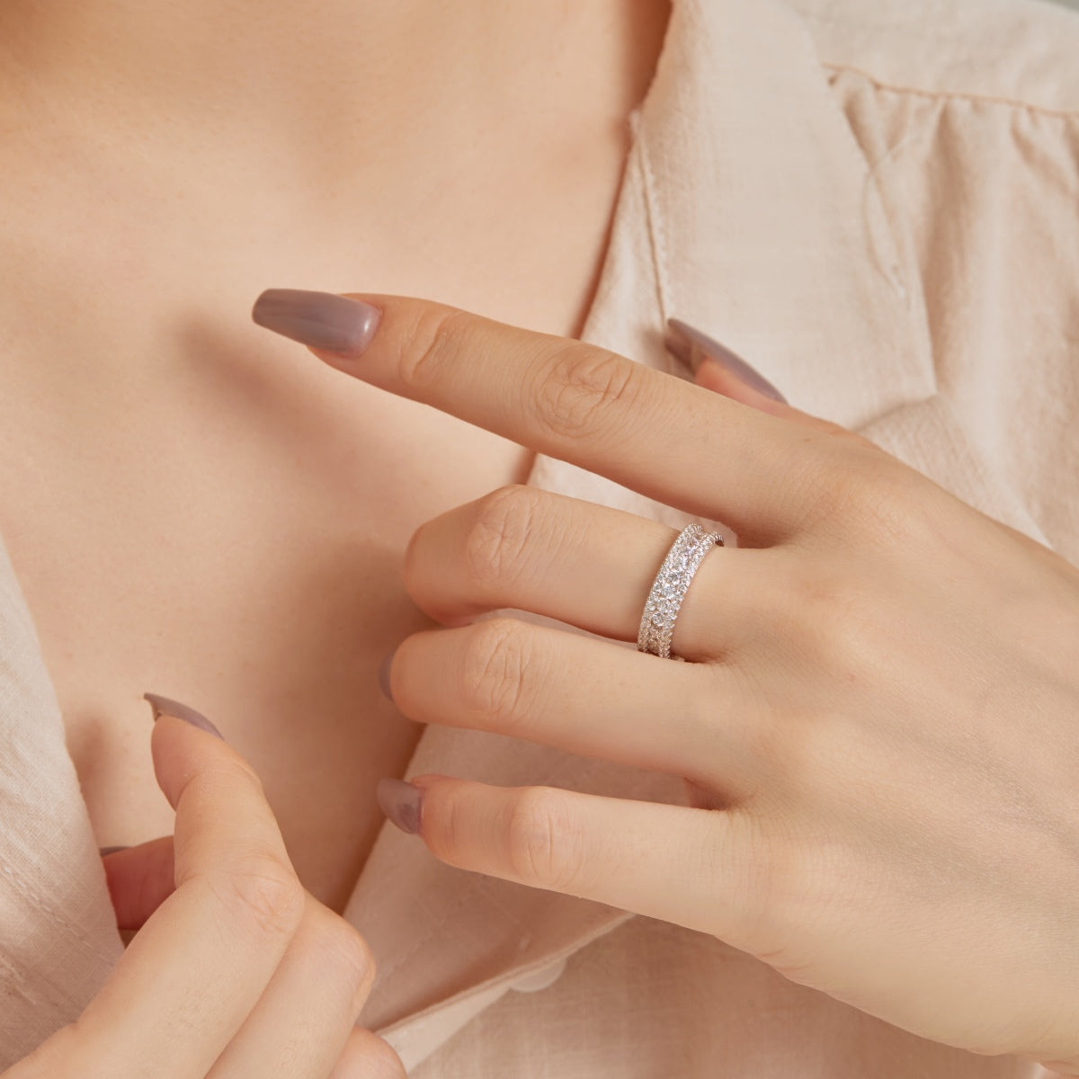 Pomuse Delicate Colorful Round Cut Daily Ring