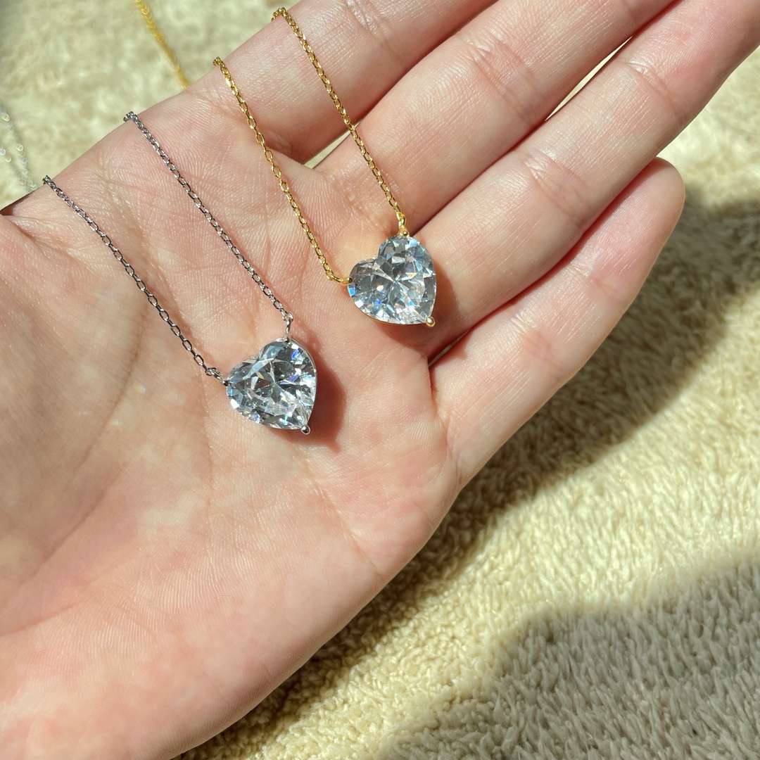 Pomuse 6.0 carat Radiant Heart Shape Necklace
