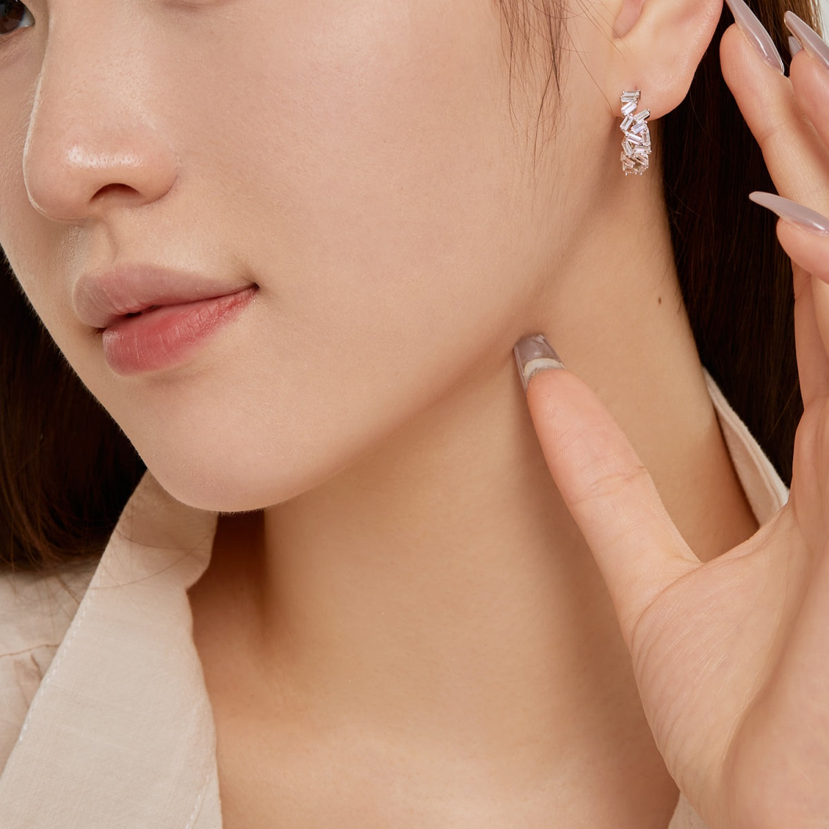 Pomuse Dazzling Colorful Emerald Cut Daily Earrings