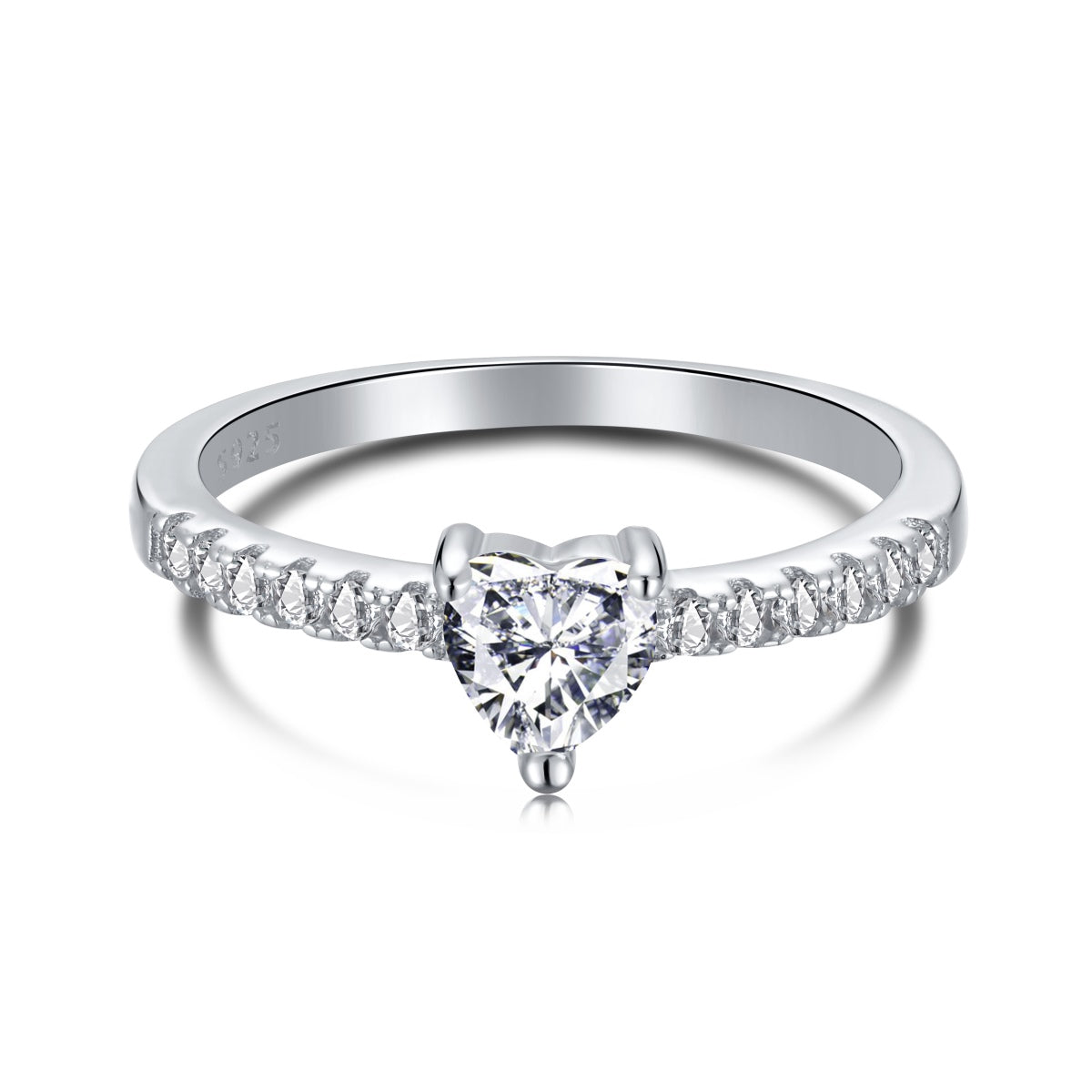 Pomuse 0.5 Carat CaratEternity Charming Heart Shape Lover Ring