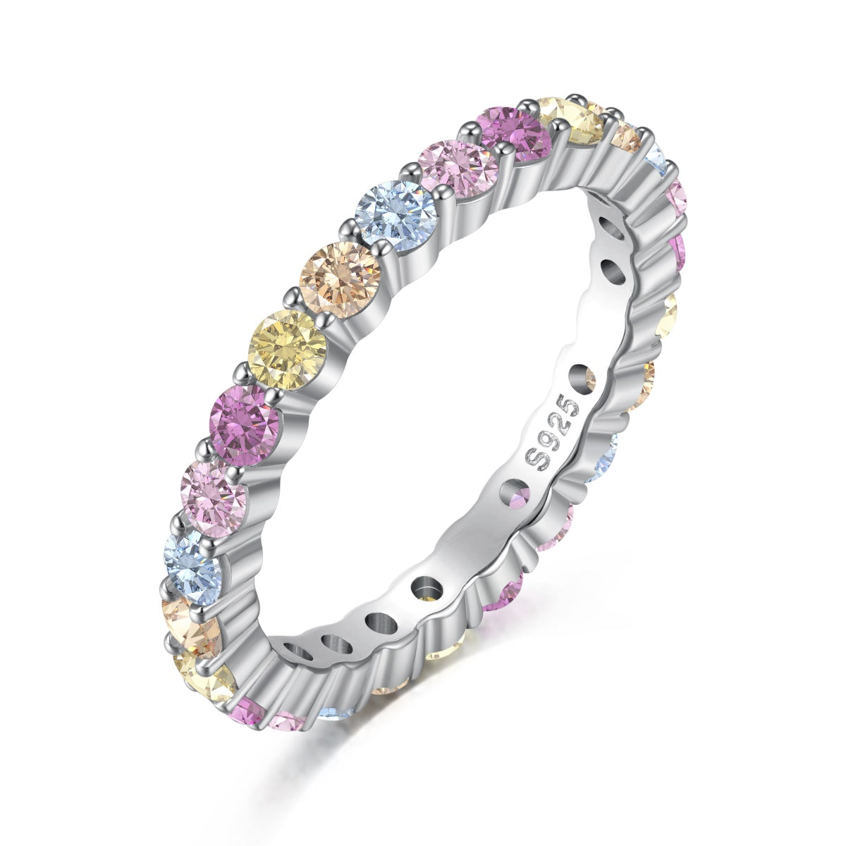 Pomuse Dazzling Resplendent Round Cut Party Ring