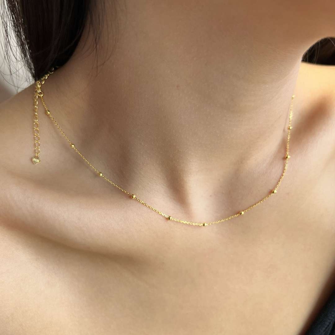 Pomuse Small Bead Clavicle Chain Simple Necklace