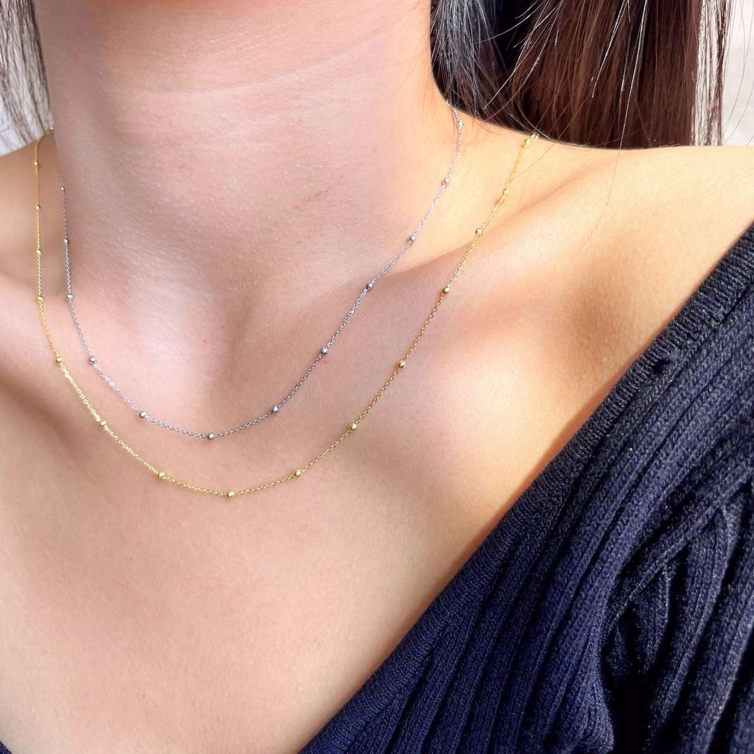 Pomuse Small Bead Clavicle Chain Simple Necklace