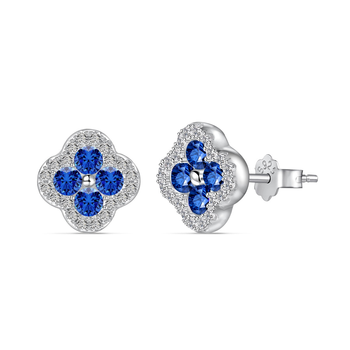 Pomuse Four-Leaf Clover Flower Shaped Earrings