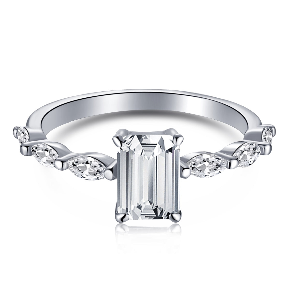 Pomuse 1.0 Carat Dainty Resplendent Radiant Cut Daily Ring