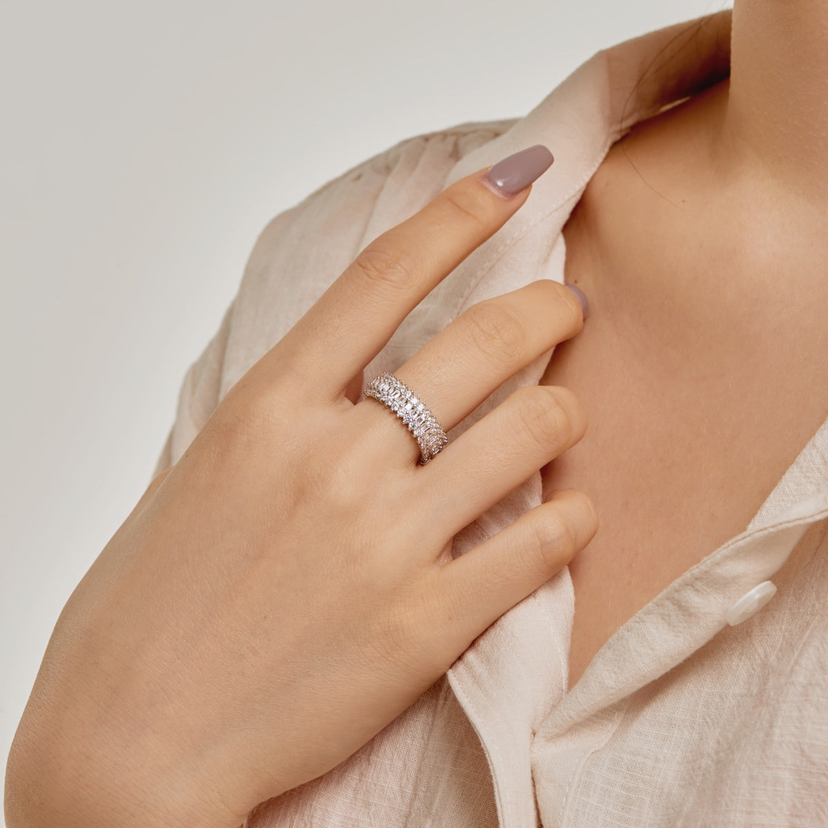 Pomuse Ornate Colorful Radiant Cut Daily Ring
