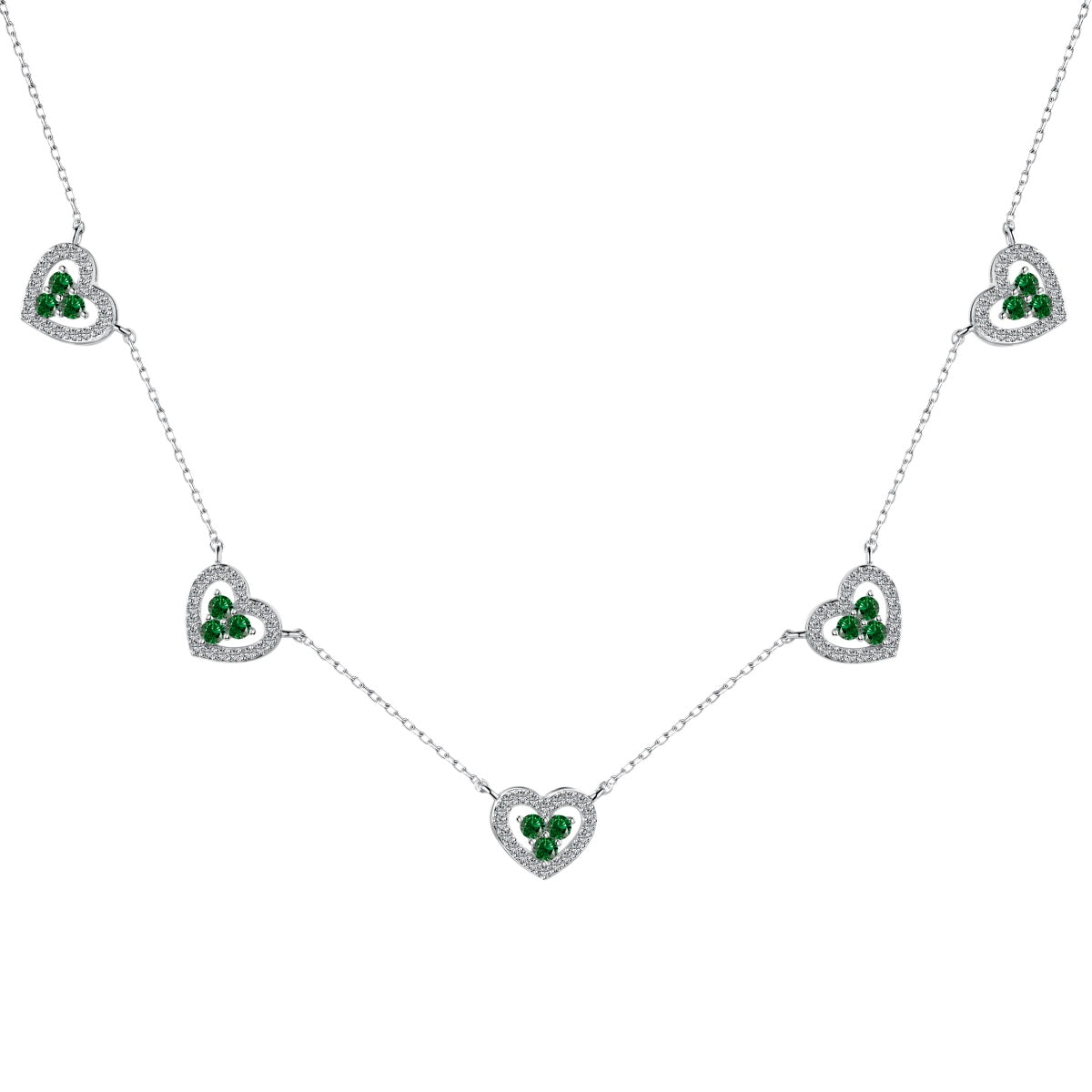 Pomuse Sparkling Five Heart Necklace