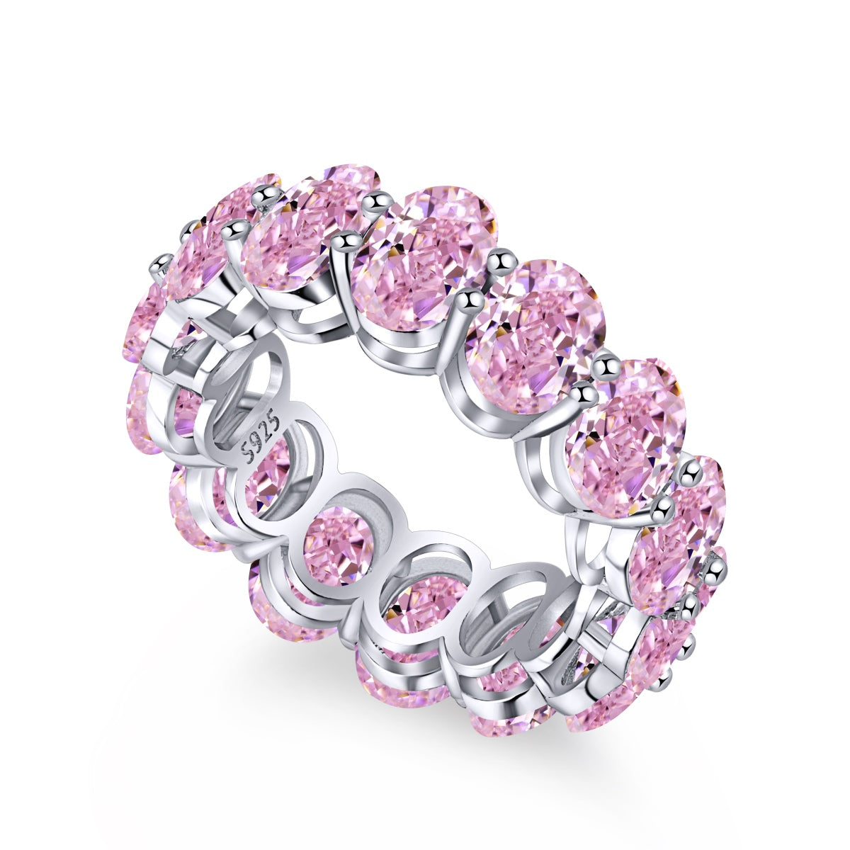 Pomuse Dainty Elongated Cushion Cut Tennis Ring