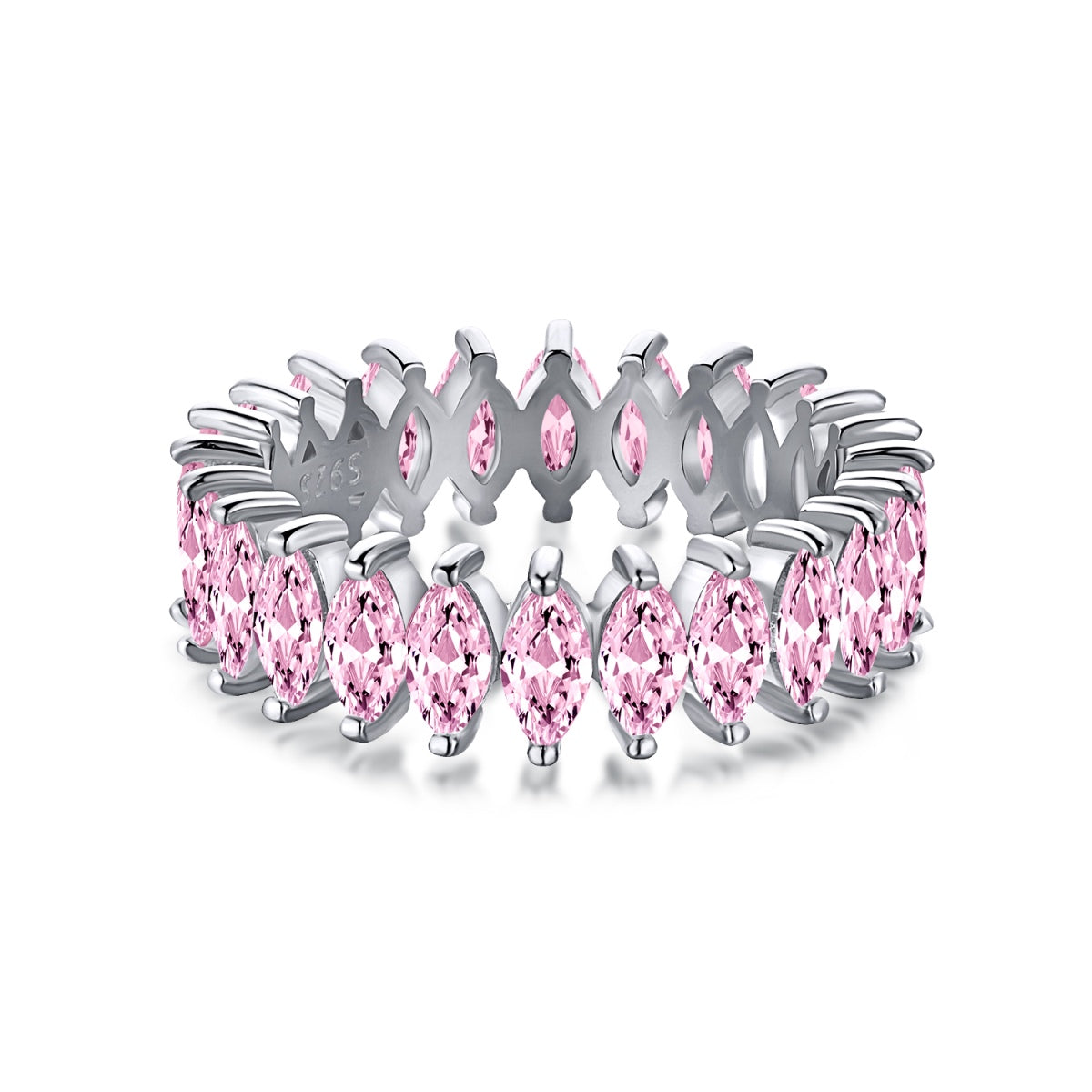 Pomuse Gorgeous Marquise Cut Tennis Ring