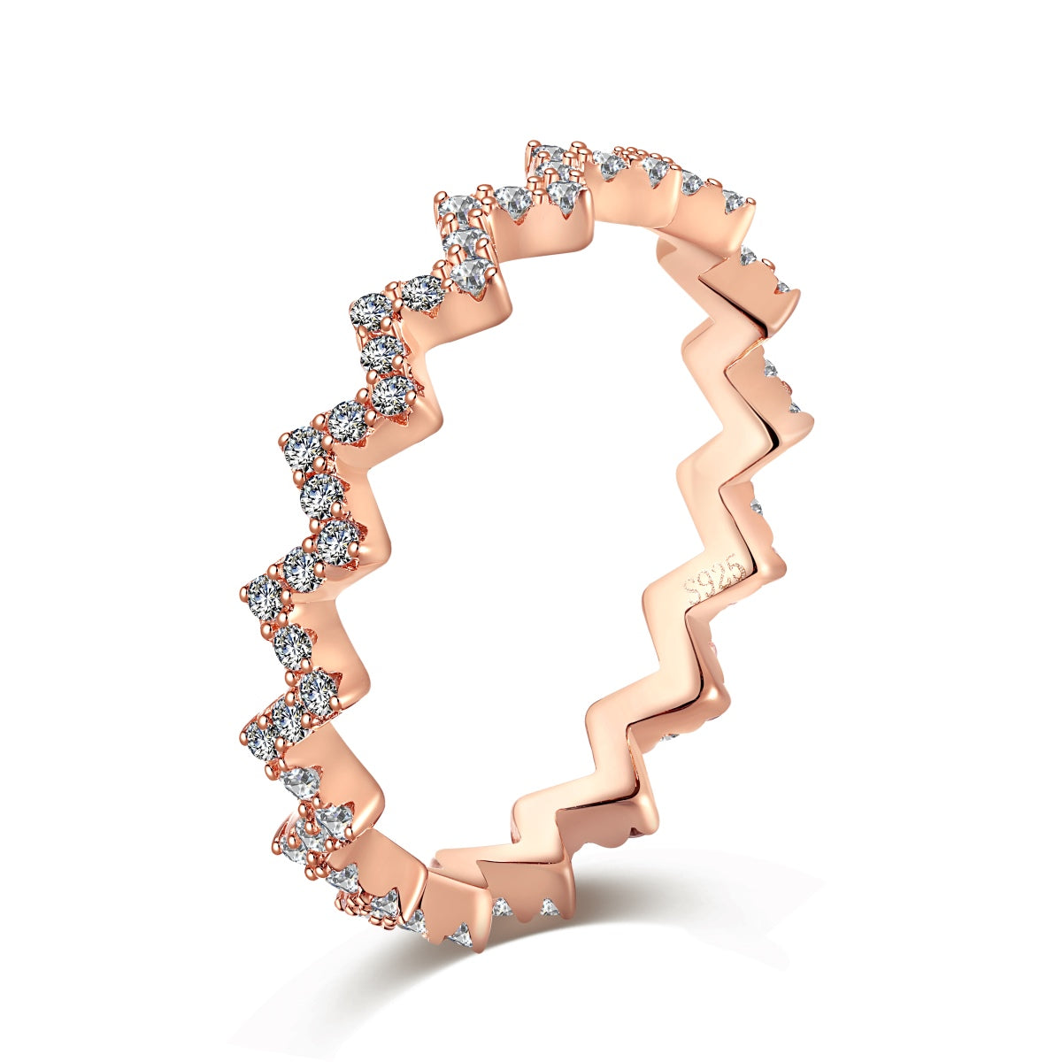 Pomuse Delicate Enchanting Wave Shape Daily Ring