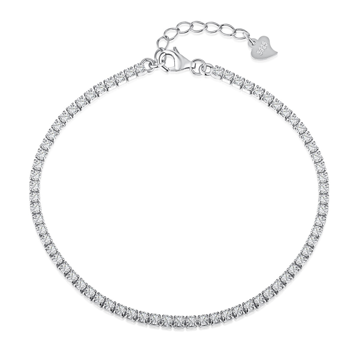 Pomuse Radiant Shinning Princess Cut Tennis Bracelet
