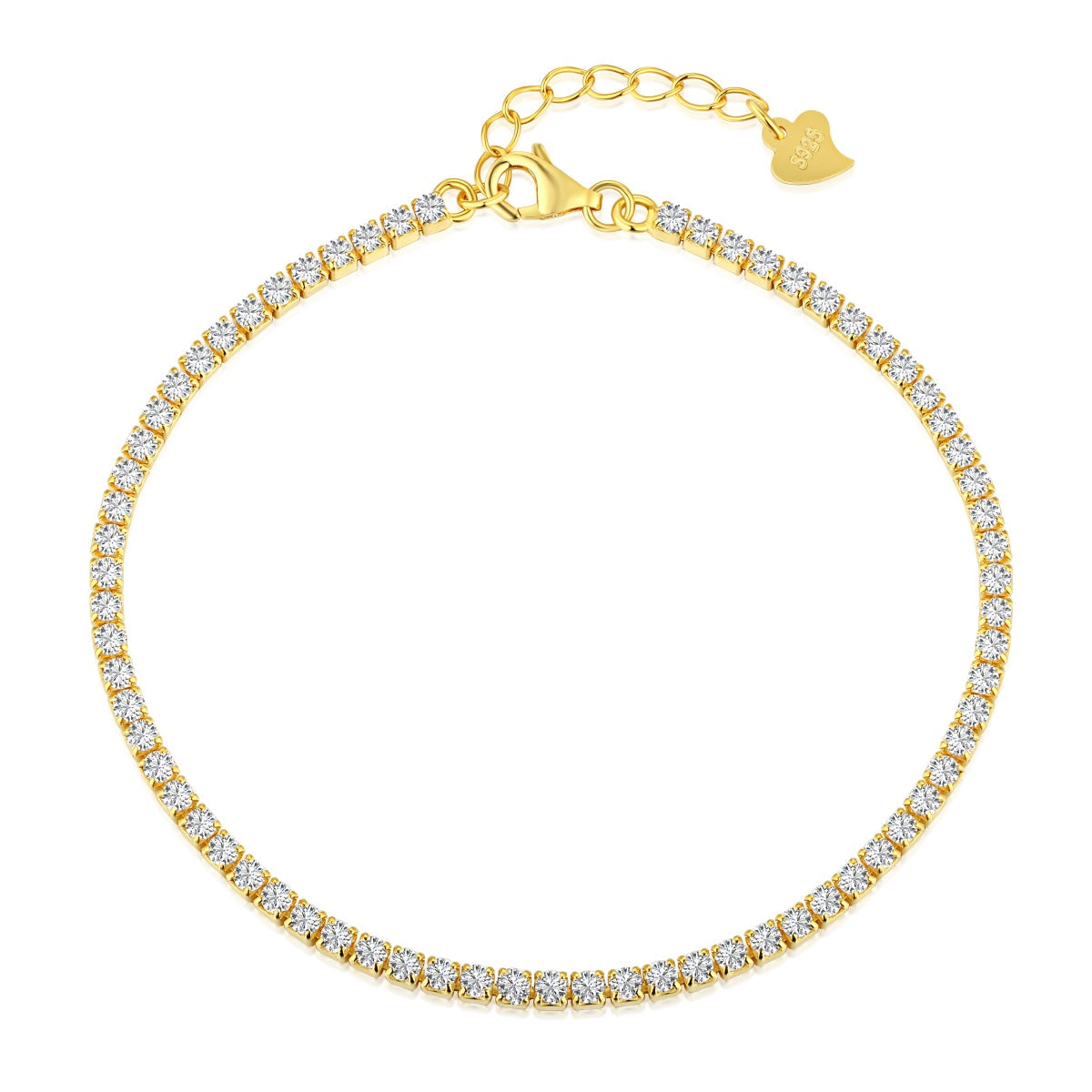 Pomuse Radiant Shinning Princess Cut Tennis Bracelet