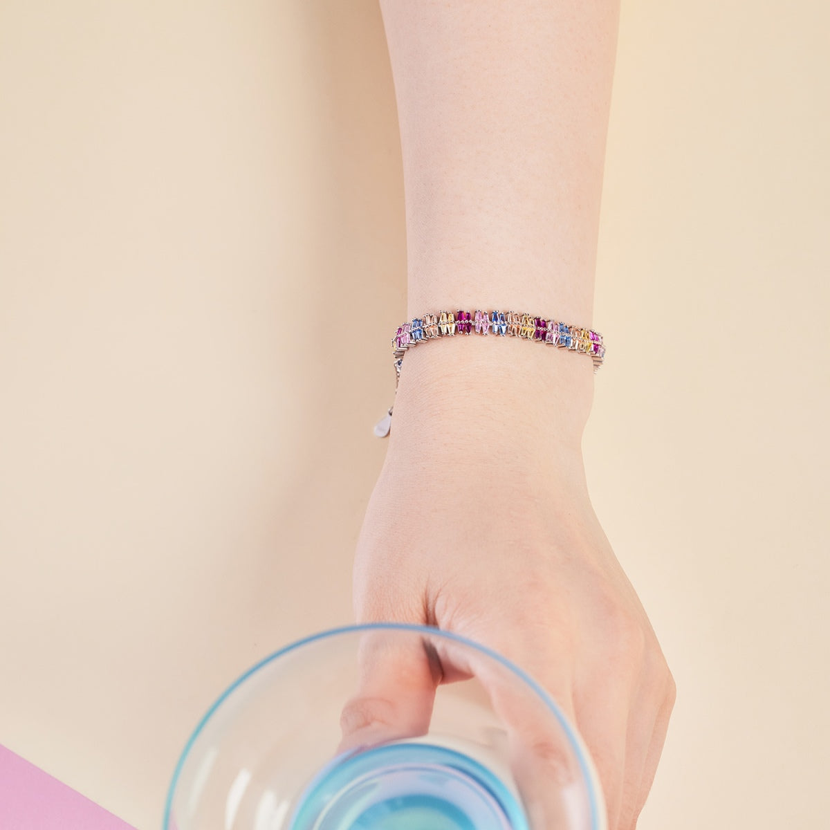 Pomuse Sparkling Exquisite Multi Cut Party Bracelet