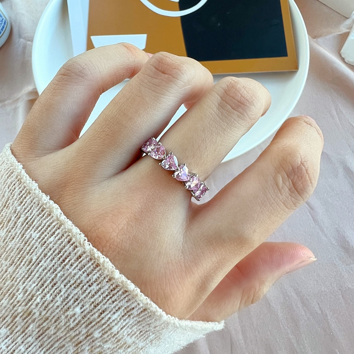 Pomuse 0.25 Carat Radiant Romance Heart Cut Lover Ring