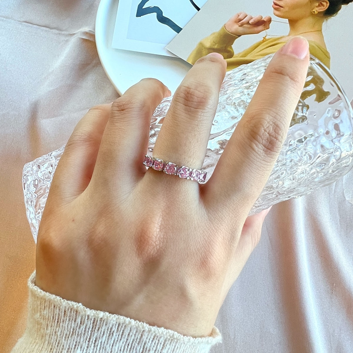Pomuse Eternity Tennisring mit Rundschliff