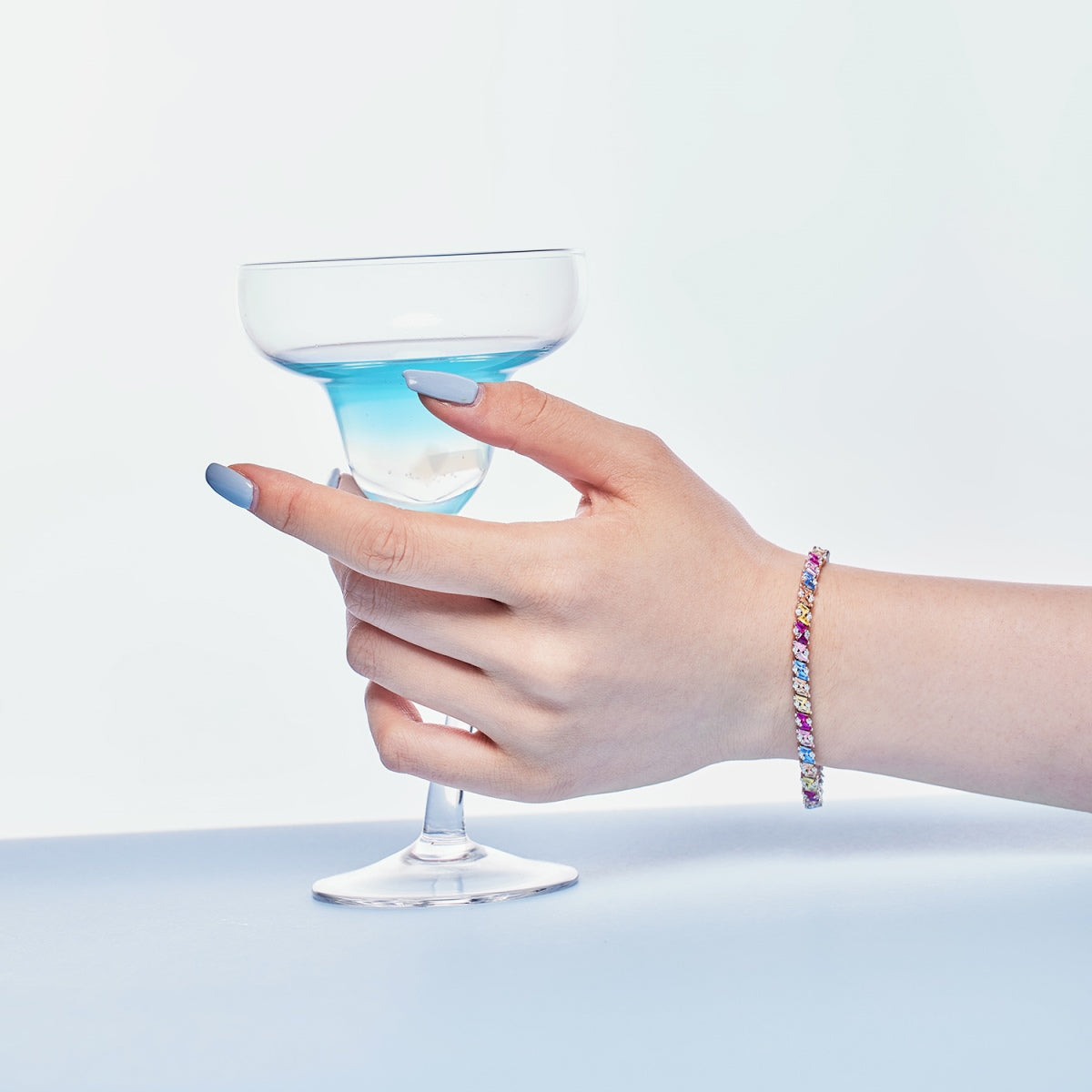 Pomuse Ornate Sparkling Multi Cut Party Bracelet