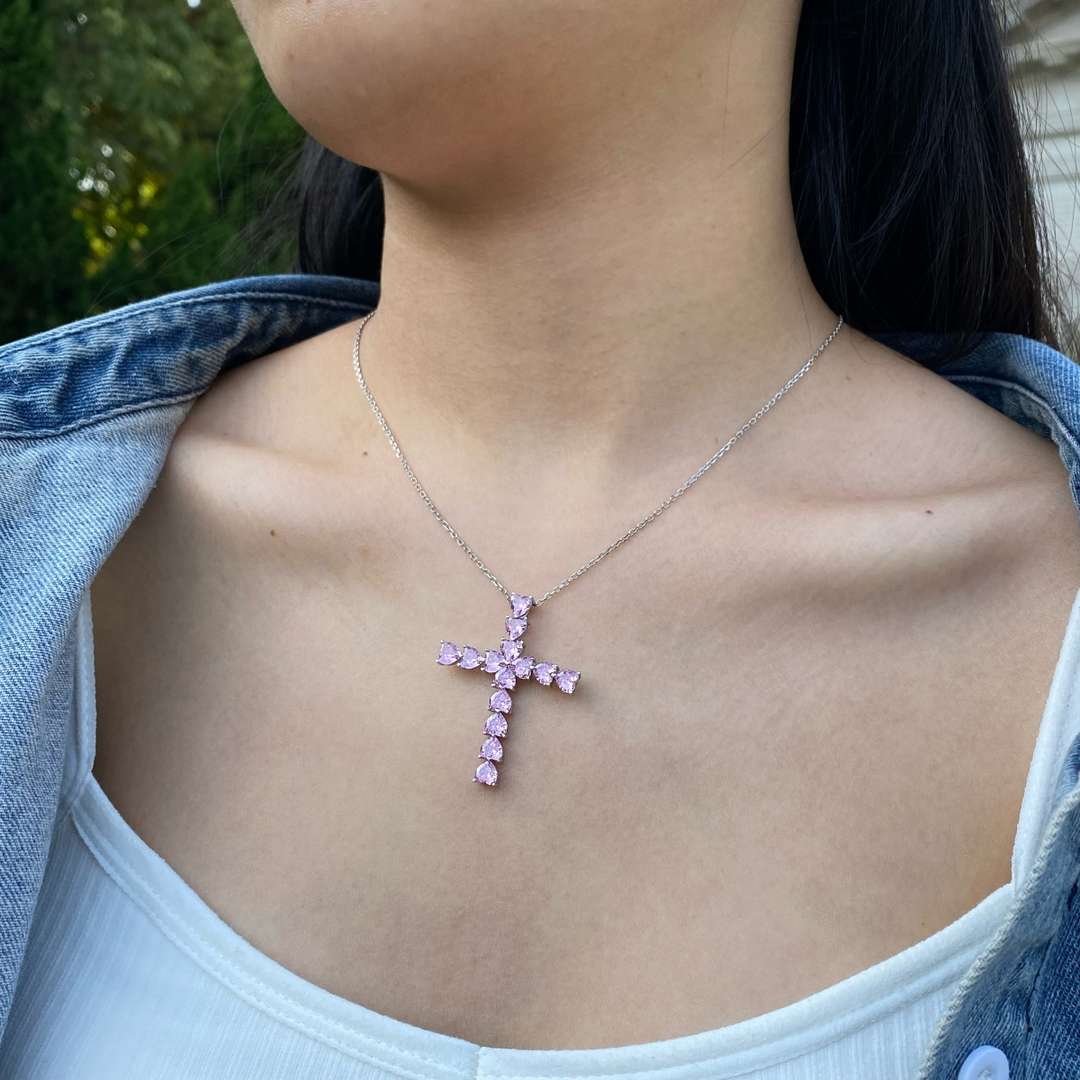 Pomuse Radiant Cross Shape Necklace