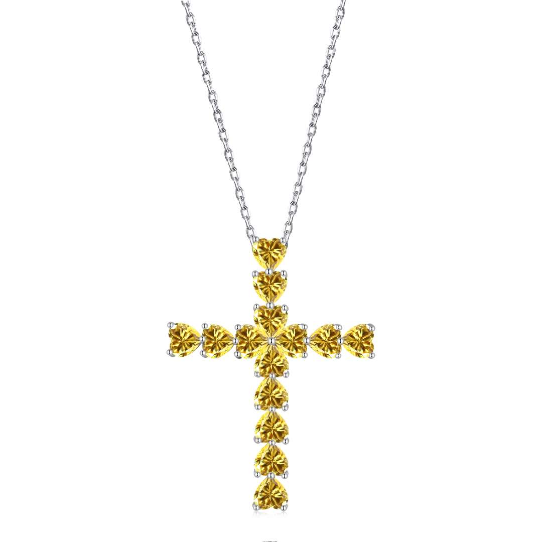 Pomuse Radiant Cross Shape Necklace