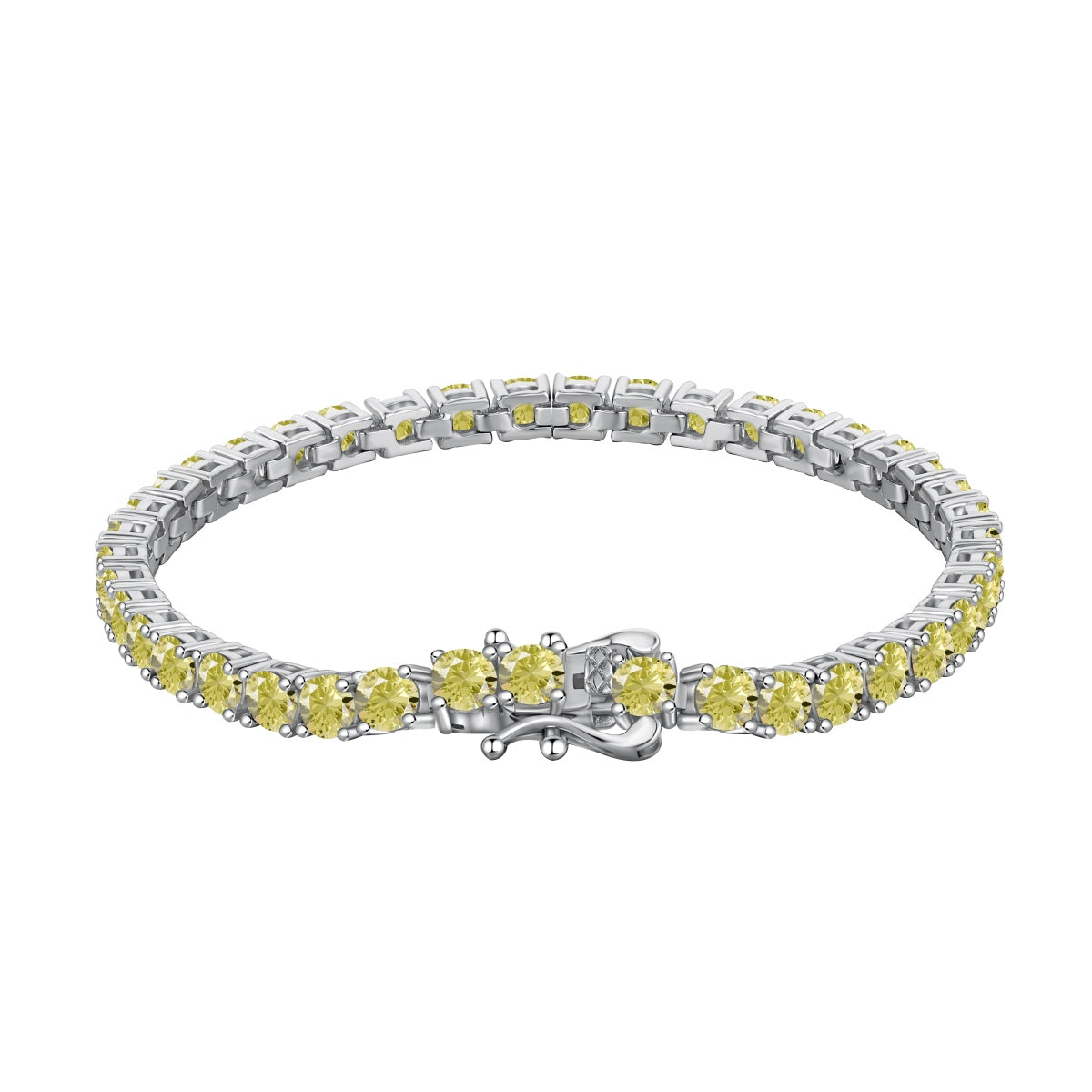 Pomuse Ornate Dazzling Round Cut Tennis Bracelet