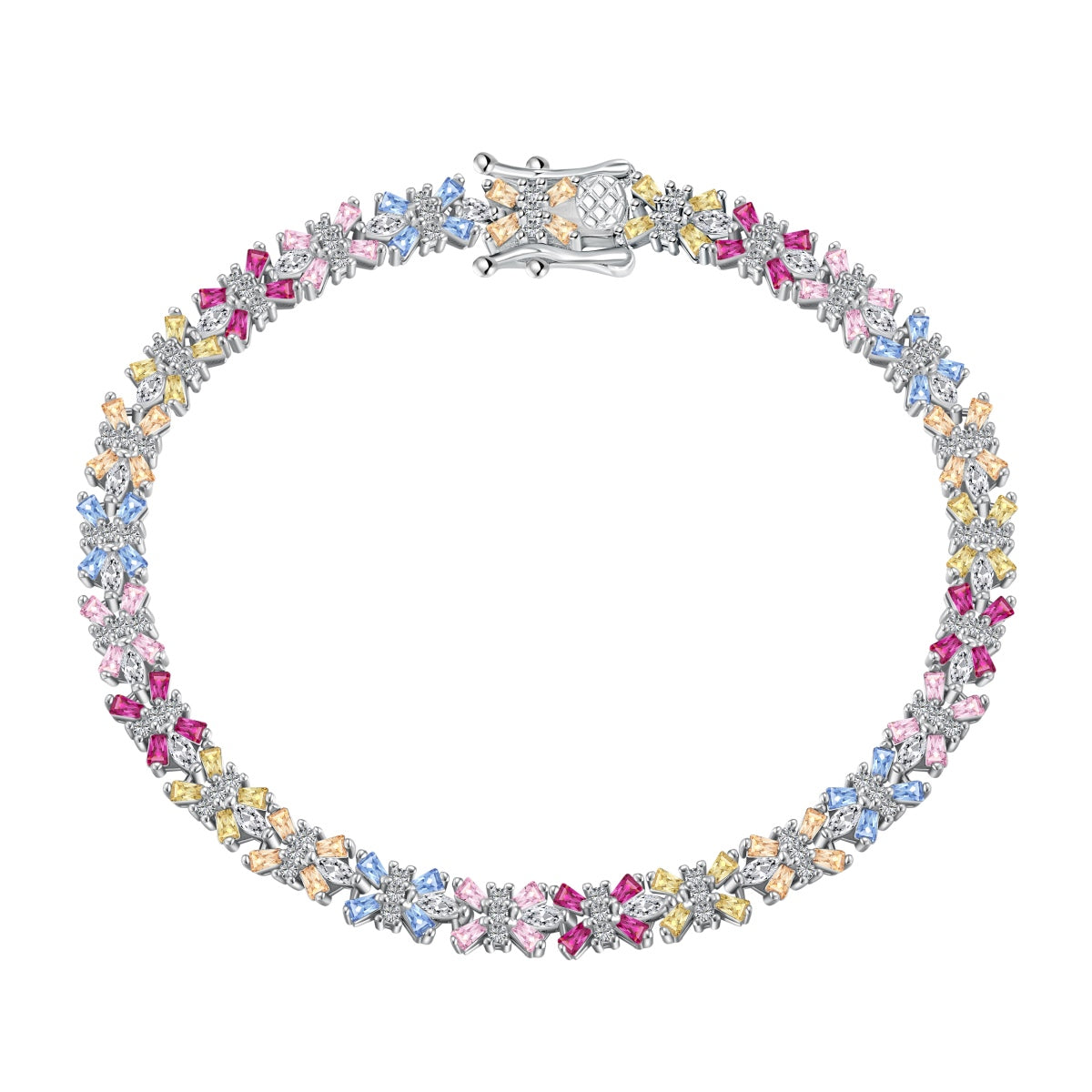 Pomuse Radiant Colorful Emerald Cut Party Bracelet