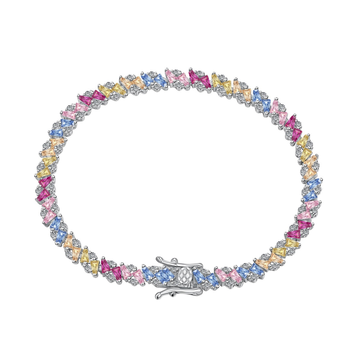 Pomuse Ornate Sparkling Multi Cut Party Bracelet