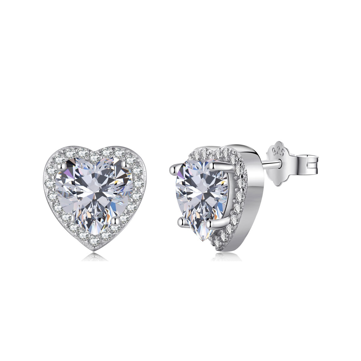 Pomuse Sparkling Heart Shape Lover Earrings